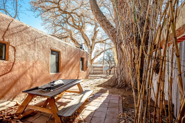 view of home's exterior with a patio area