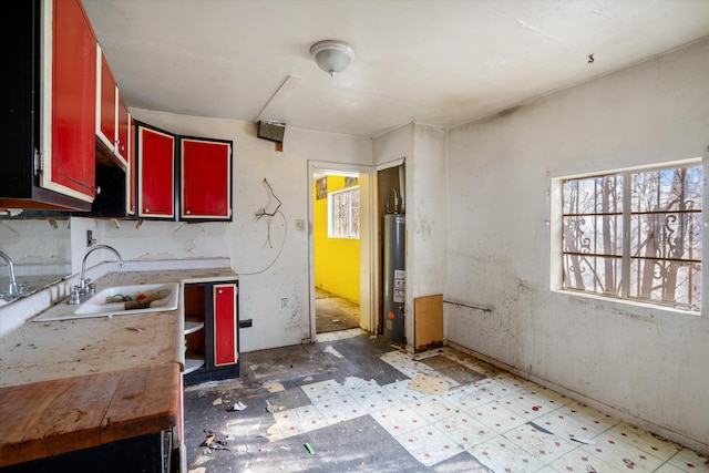 kitchen with sink and gas water heater