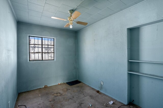 spare room featuring ceiling fan