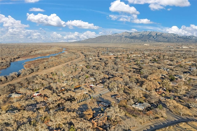 view of mountain feature featuring a water view