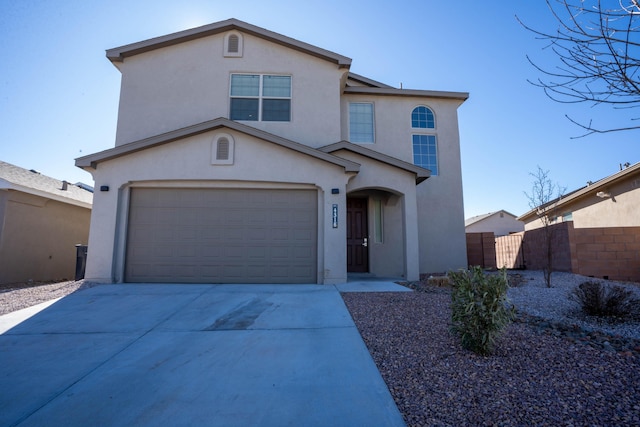 front of property featuring a garage