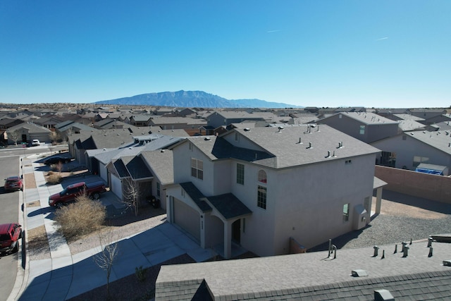 aerial view with a mountain view