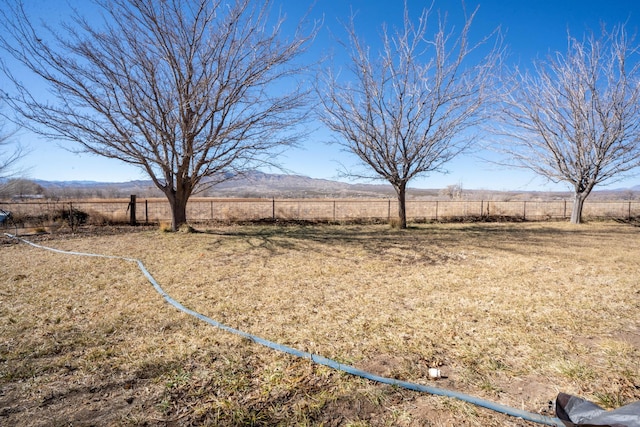 view of yard with a rural view