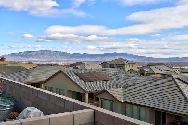 property view of mountains with a residential view