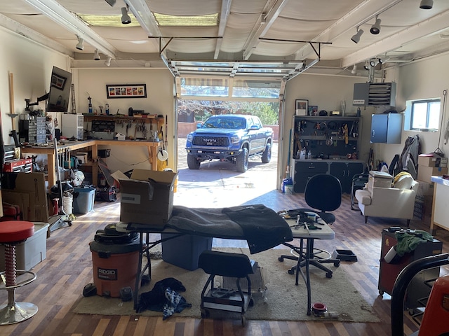 view of garage