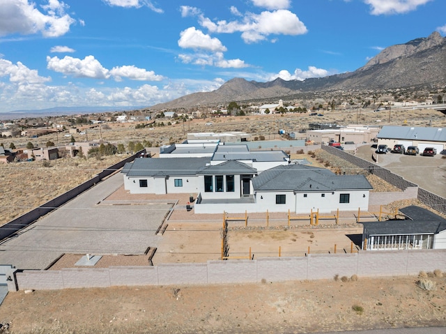 drone / aerial view with a mountain view