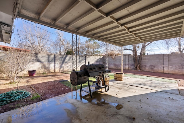 view of patio / terrace featuring a grill