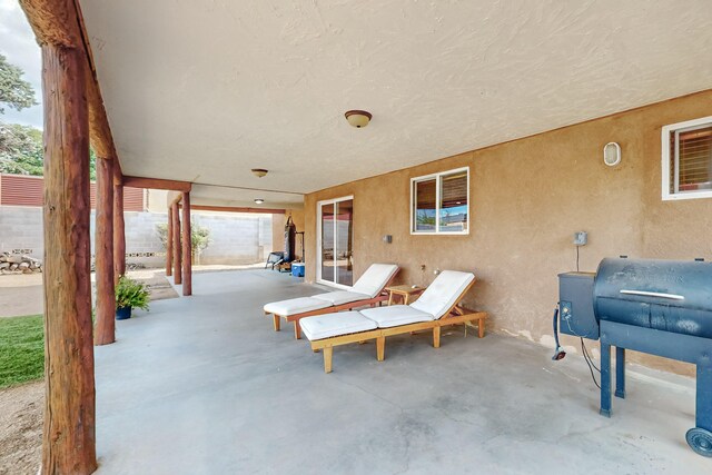 view of patio with area for grilling