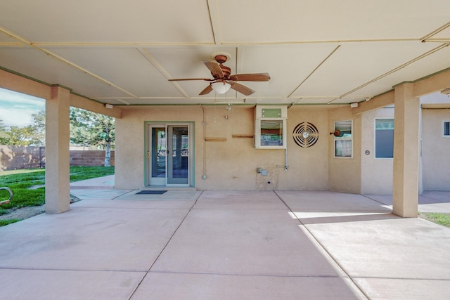 view of patio / terrace featuring ceiling fan