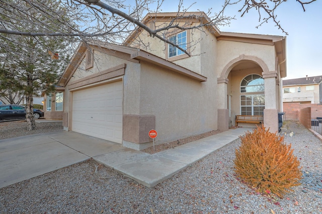 view of front of house with a garage