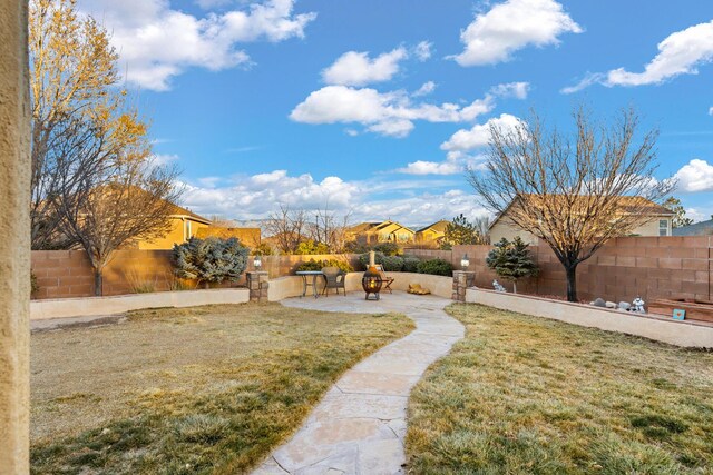 view of yard with a patio