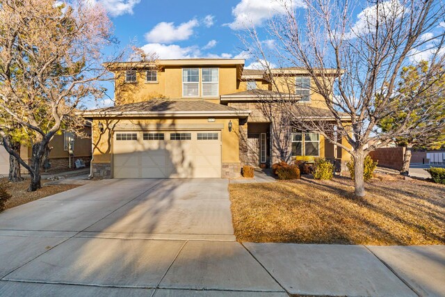 view of front facade with a garage