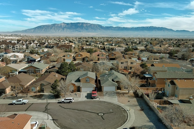 aerial view featuring a mountain view