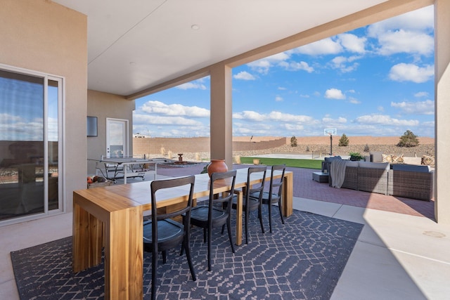 view of patio / terrace featuring an outdoor living space