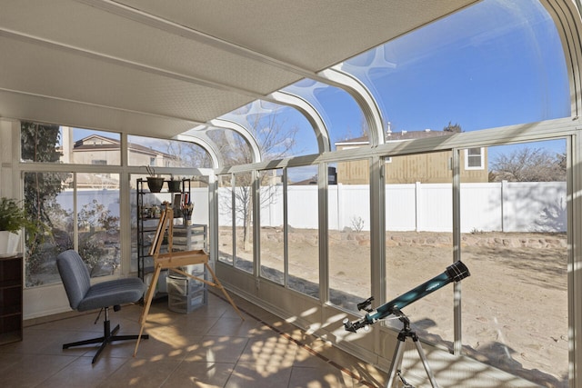 view of unfurnished sunroom