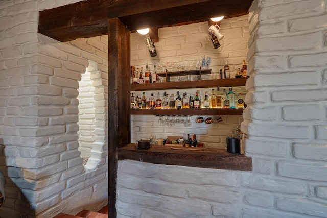 bar with brick wall