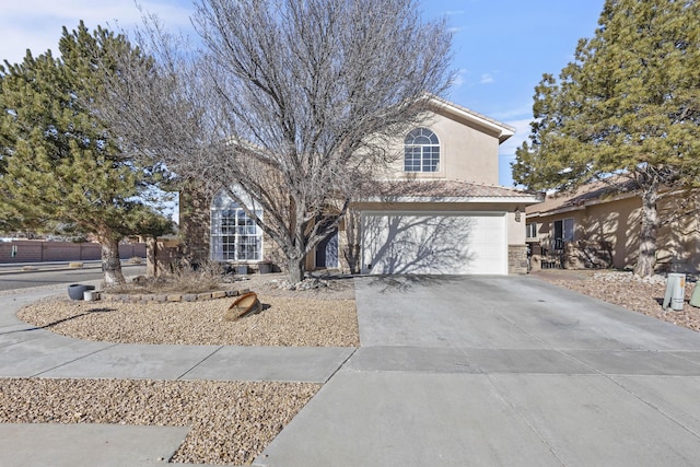 view of front of home with a garage