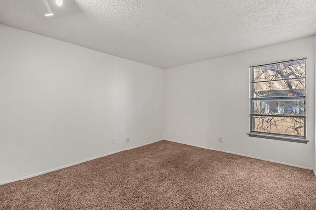 spare room with carpet flooring and a textured ceiling