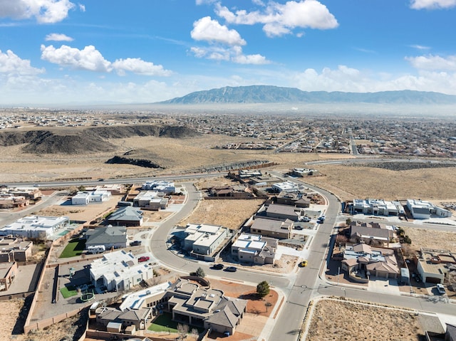 aerial view with a mountain view