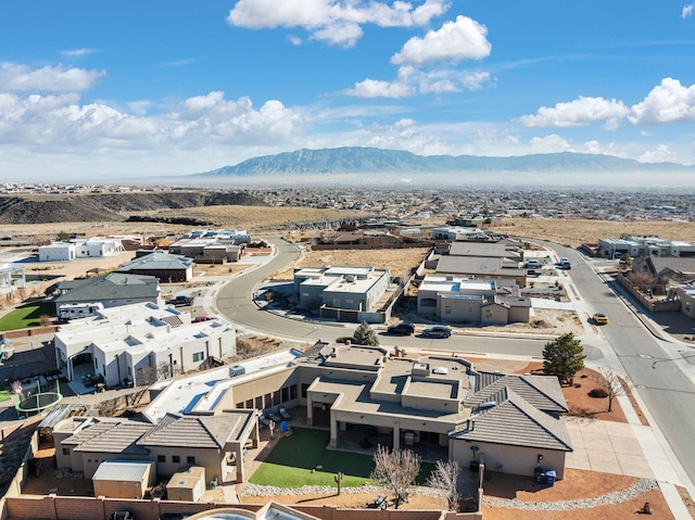 drone / aerial view with a mountain view