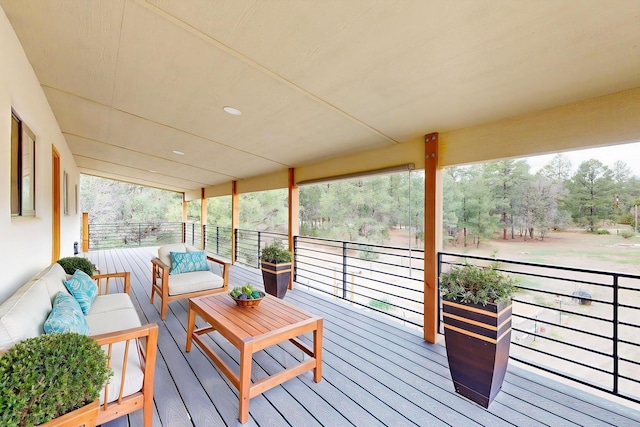450 Juan Tomas Rd, Tijeras, NM 87059 - deck with an outdoor hangout area