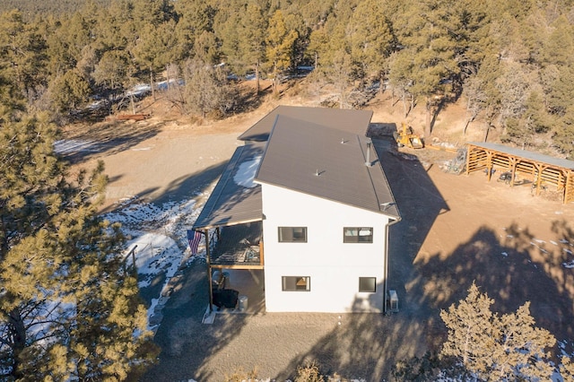 450 Juan Tomas Rd, Tijeras, NM 87059 - aerial view of property and surrounding area featuring a forest