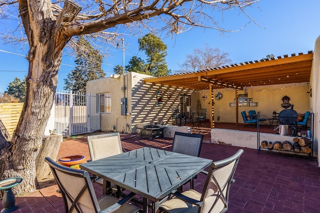 view of patio with a pergola