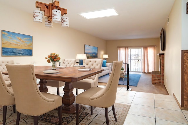 view of tiled dining room