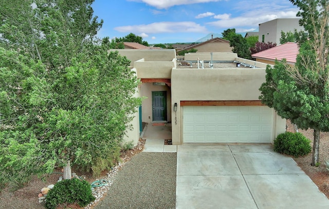 adobe home with a garage