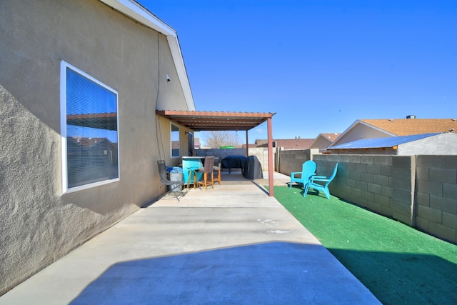 view of patio with a pergola