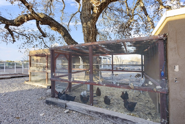 exterior space featuring an outbuilding