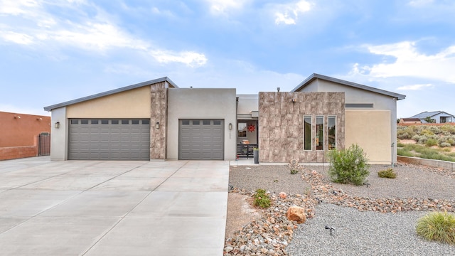 adobe home with a garage