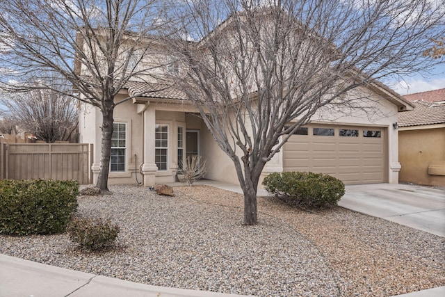 view of front facade with a garage