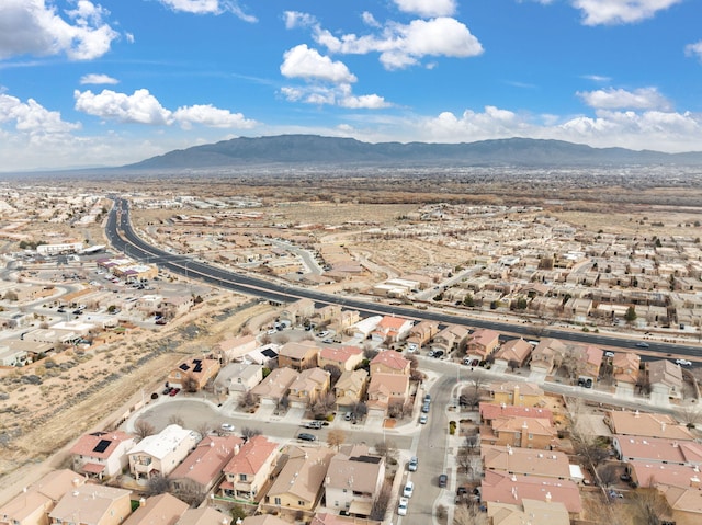 aerial view with a mountain view