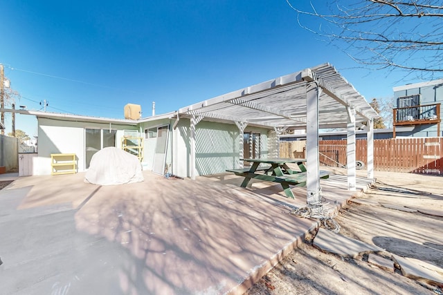 exterior space featuring a pergola