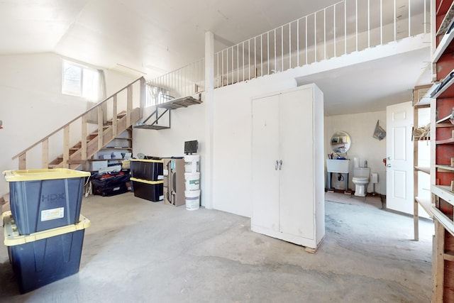 garage with sink