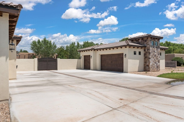 view of property exterior with a garage