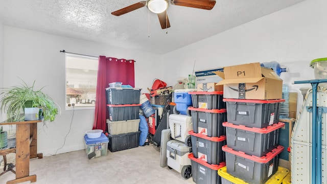 storage with ceiling fan