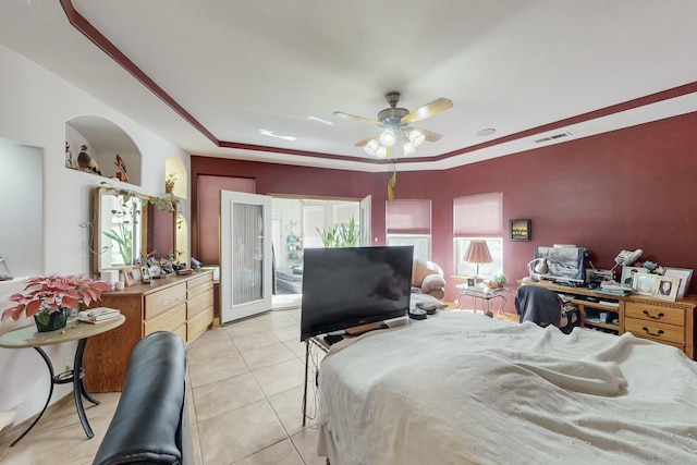 view of tiled bedroom