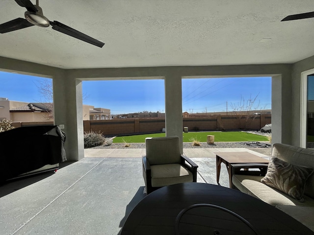 view of patio / terrace with ceiling fan