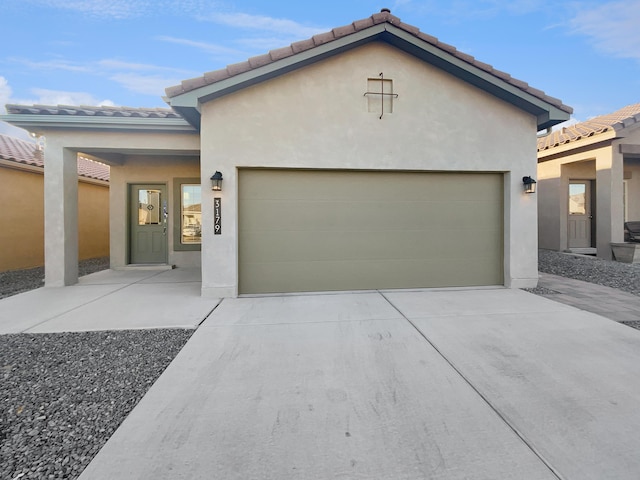 view of front of house with a garage