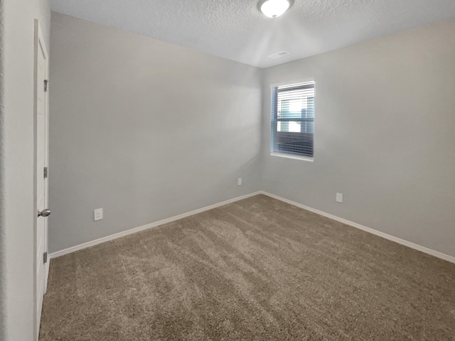 carpeted spare room featuring a textured ceiling