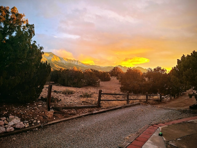 exterior space with a mountain view