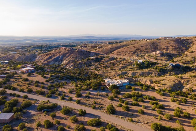 birds eye view of property featuring a mountain view