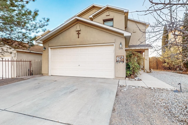 view of front of house with a garage