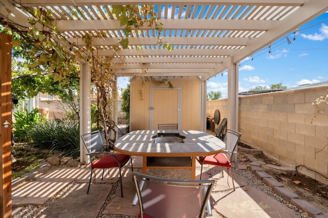 view of patio / terrace with a pergola