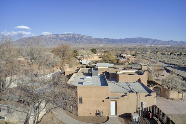 drone / aerial view with a mountain view