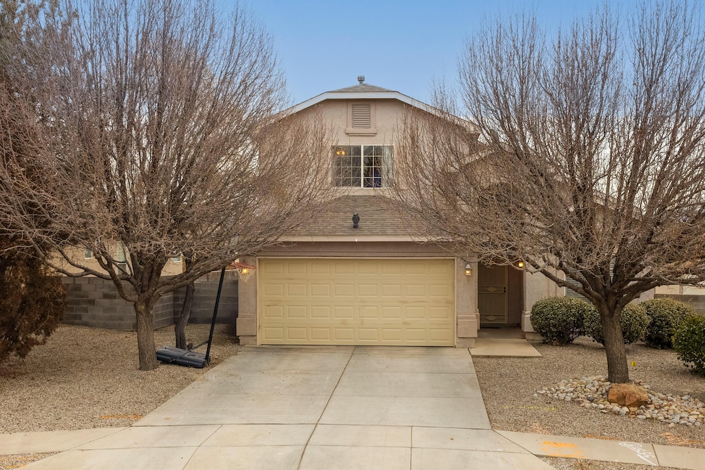 view of front of property featuring a garage