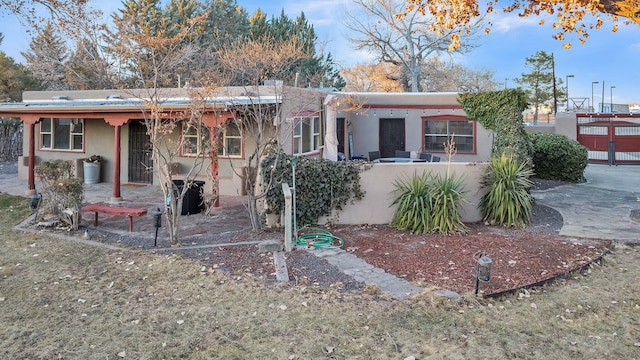 view of front of home with a patio