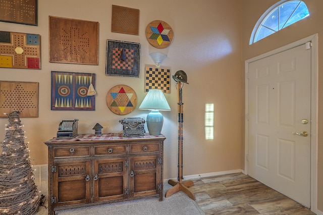 entrance foyer with light wood-type flooring